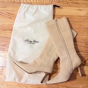 Jerry Lewis Beige Knee-High Boots -Suede Nude NWT‼️